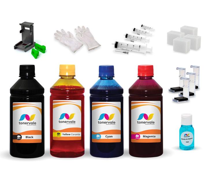 Kit 4 Tinta Para HP 1516 4646 2646 662XL de 250ml Platinum - Toner Vale Imagem de Kit 4 Tinta Para HP 1516 4646 2646 662XL de 250ml Platinum