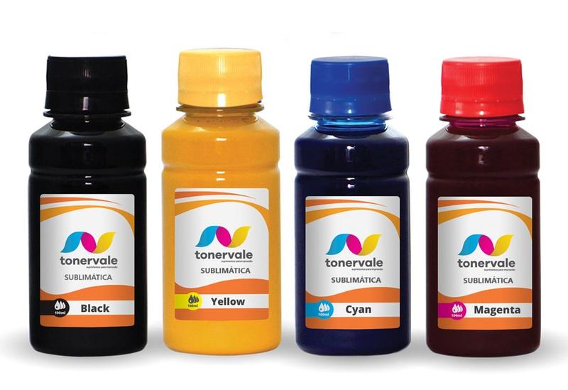 Kit 4 Tinta Sublimatica Para Epson L395 L396 L380 T664 de 100ml - Toner Vale Imagem de Kit 4 Tinta Sublimatica Para Epson L395 L396 L380 T664 de 100ml