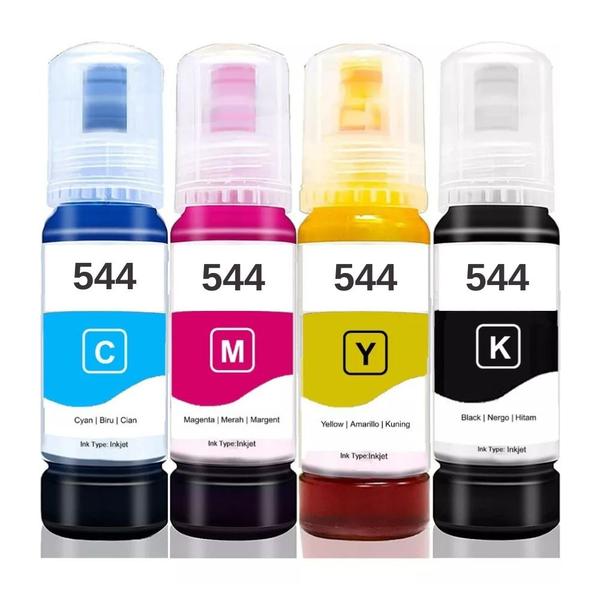 Kit 4 Tintas 544 T544 Compatível L3150 L3110 L3160 3150 3110 3160 - ORIGIN Imagem de Kit 4 Tintas 544 T544 Compatível L3150 L3110 L3160 3150 3110 3160