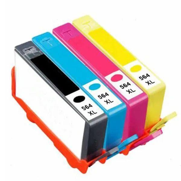 Kit 4 tintas compativel 564xl b8550 c6380 b8553 c6383 b210 cmybk microjet Imagem de Kit 4 tintas compativel 564xl b8550 c6380 b8553 c6383 b210 cmybk microjet