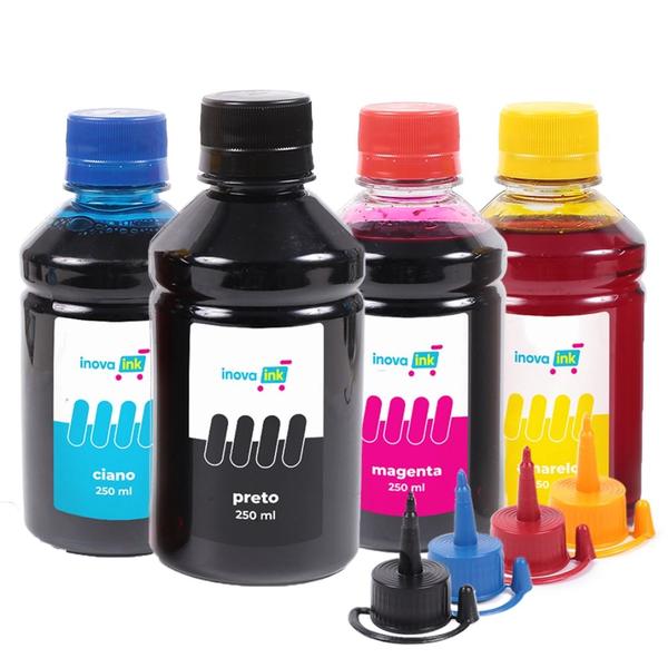 Imagem de Kit 4 Tintas Compatível Epson L6490 250ml Inova Ink