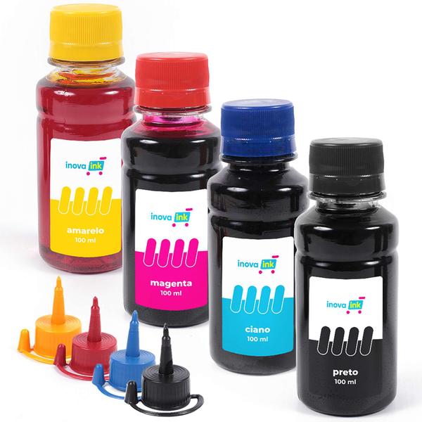 Imagem de Kit 4 Tintas Compatível Impressora HL-T4000DW 100ml Inova Ink