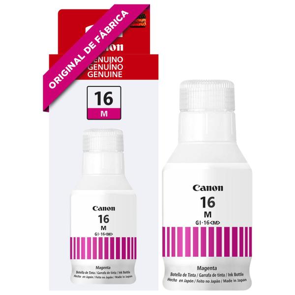 Imagem de Kit 4 Tintas Original Canon Gi16 Preta Magenta Amarela Ciano Compatível Maxify GX5010 GX6010 GX7010 GX6020 GX7020