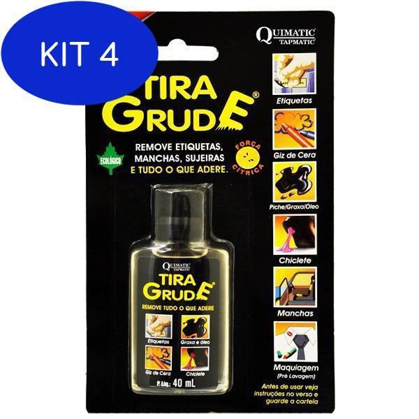 Imagem de Kit 4 Tira Grude Removedor Ecológico 40Ml Quimatic Tira Manchas