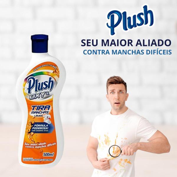 Imagem de Kit 4 Tira Manchas de Roupas Líquido Plush OXY2 Sanol 500ml