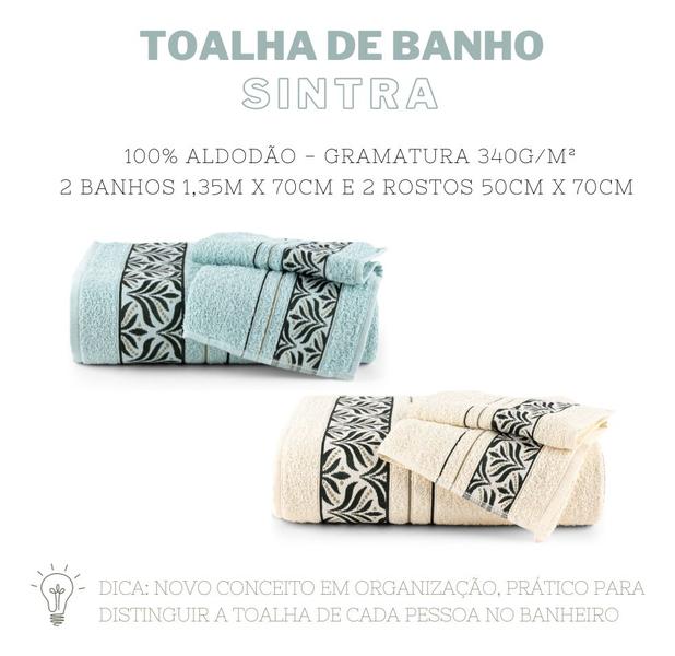 Imagem de Kit 4 Toalhas Felpudas Floral Hipoalergênico 2 Banho/2 Rosto