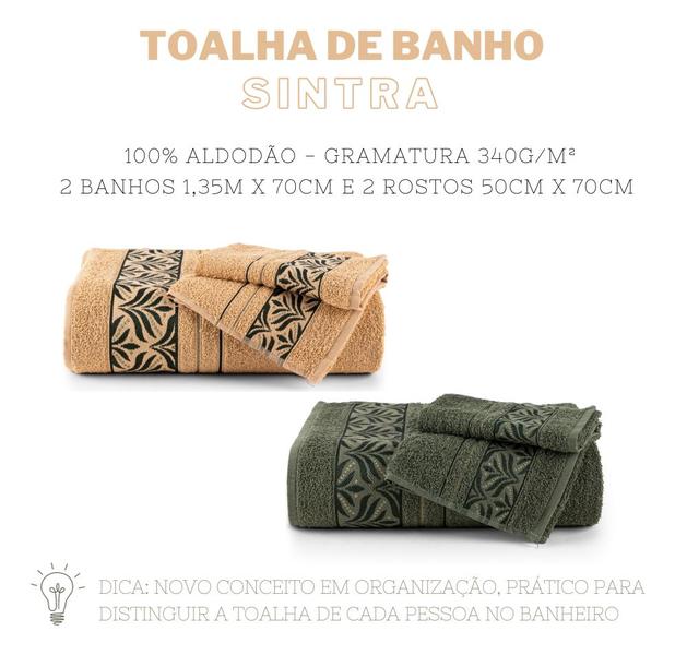 Imagem de Kit 4 Toalhas Felpudas Floral Hipoalergênico 2 Banho/2 Rosto