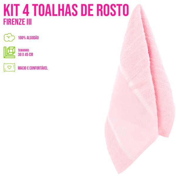 Imagem de Kit 4 Toalhas P/ Lavabo Mão Banheiro Algodão Alta Absorção Macia Secagem Rápida P/ Salão de Beleza Casa Hotel Decorativo