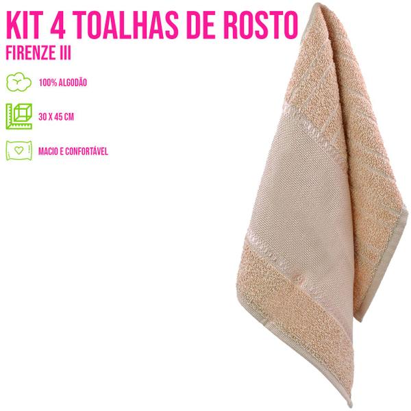 Imagem de Kit 4 Toalhas P/ Lavabo Mão Banheiro Algodão Alta Absorção Macia Secagem Rápida P/ Salão de Beleza Casa Hotel Decorativo