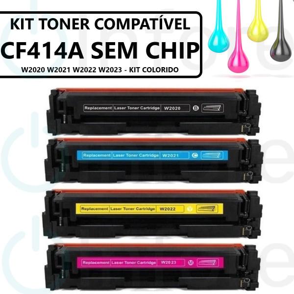 Imagem de Kit 4 Toner Cf414a W2020 W2021 W2022 W2023 Compatível M454DW M454DN M479FDW M479DW M479FDN Sem Chip