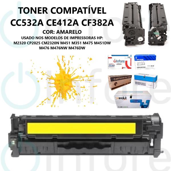 Imagem de Kit 4 Toner compatível Cf380a Ce410a Cc530a p/ M541 M351 M475 M451DW CM2320 CP2025 CM2320N M476 M476NW