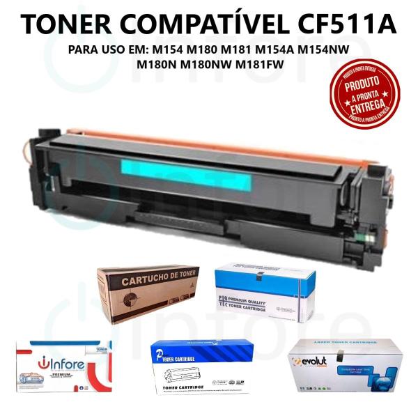 Imagem de Kit 4 Toner Compatível Cf510a Cf511a Cf512a Cf513a 204a M180 BK C M Y