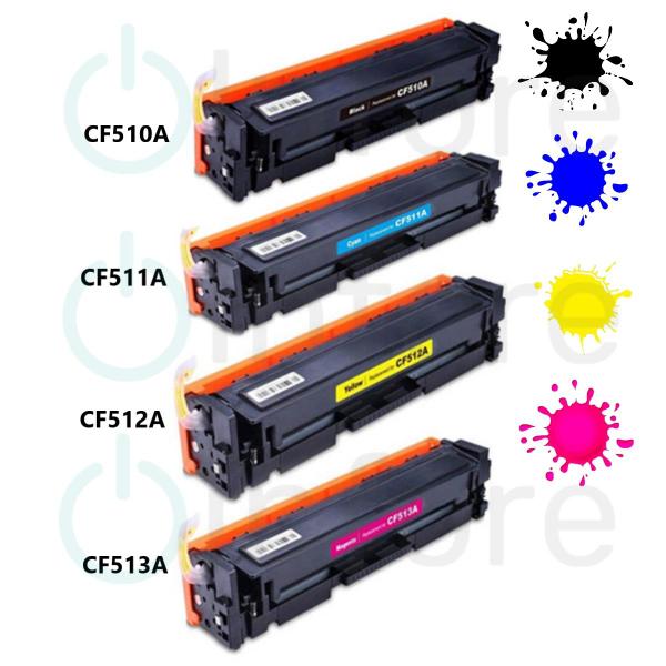 Imagem de kit 4 Toner Compatível CF510a  CF511a  Cf512a CF513a  M180  M-180nw  M-154