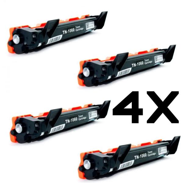 Imagem de Kit 4 Toner Compatível Com Tn1060 TN1060 Preto Hl-1112 Hl-1202 Hl-1212wRN