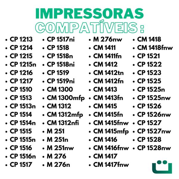 Imagem de Kit 4 Toner Compativel Cp1215 Cp1515 Cm1312 Cb540 Peça Já