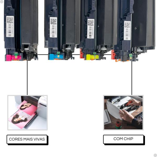 Imagem de Kit 4 Toner Compativel Hp 414x W2020x W2021x W2022x Com Chip