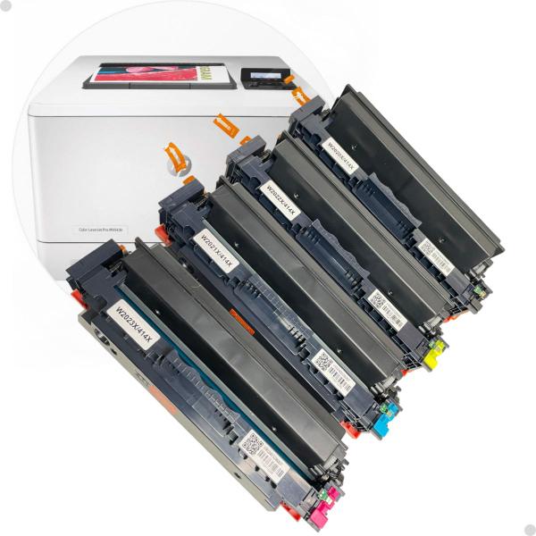 Imagem de Kit 4 Toner Compativel Hp 414x W2020x W2021x W2022x Com Chip