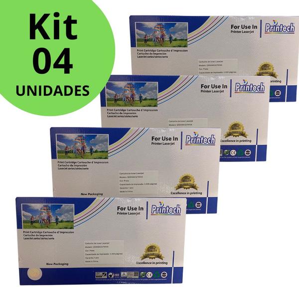 Imagem de Kit 4 Toner Compatível HP 49A Q5949A 53A Q7553A P2014 P2015