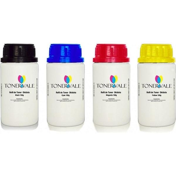 Imagem de Kit 4 Toner Refil TankFull Para Okidata C330 C330DN C331 MC361 C310 C530 MC362 MC561 - 44469801 703 702 701 CMYK Dose Ún