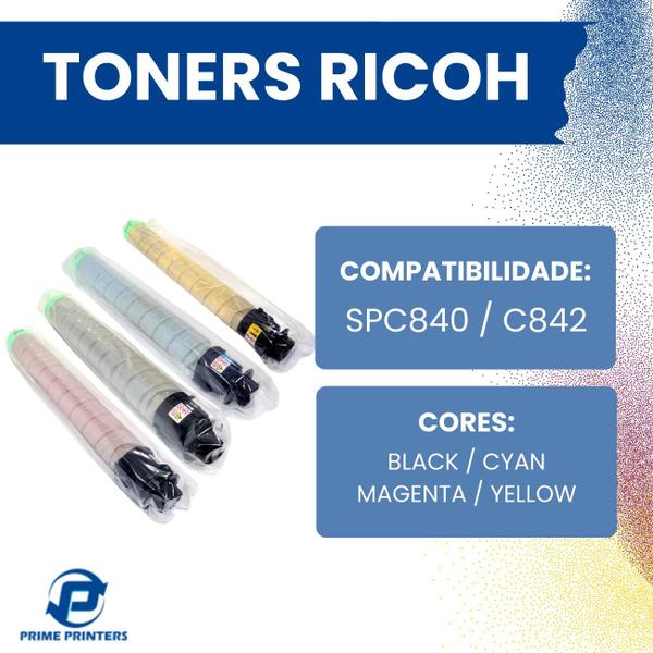 Imagem de Kit 4 TONER RICOH SPC840 / C842 