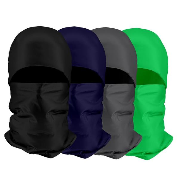 Imagem de Kit 4 Toucas Ninja Balaclava Capuz Bandana Máscara Gorro Motoqueiro Proteção Poeira Vento Frio