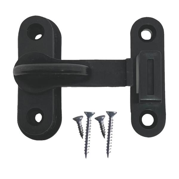 Imagem de Kit 4 Tranqueta Trinco Pvc Para Porta Sanfonada Janela Preto