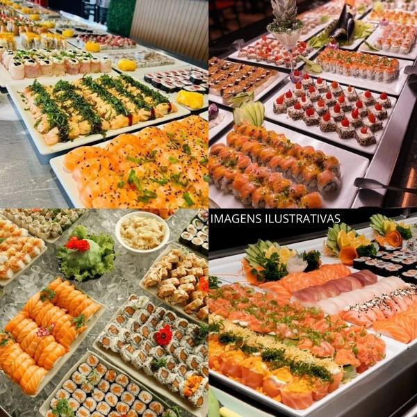 Imagem de Kit 4 Travessas Prato para Buffet de 35 Cm em Melamina Branca Ideal para Sushi Culinaria Japonesa  Bestfer 