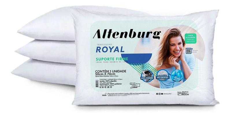 Kit 4 Travesseiro Altenburg 180 Fios Royal Imagem de Kit 4 Travesseiro Altenburg 180 Fios Royal