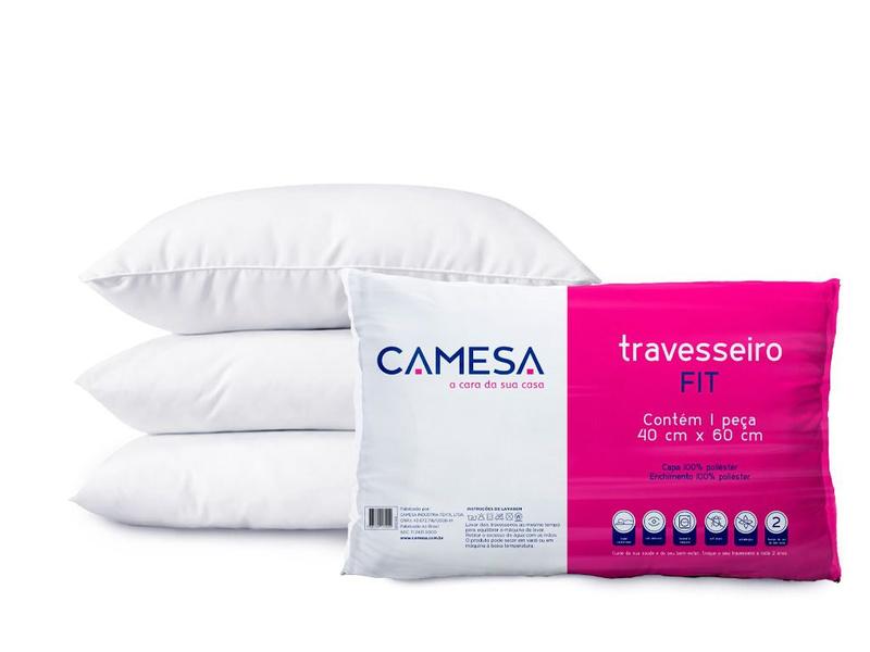 Imagem de Kit 4 Travesseiro Antialergico Macio Fit 40cm x 60cm Camesa