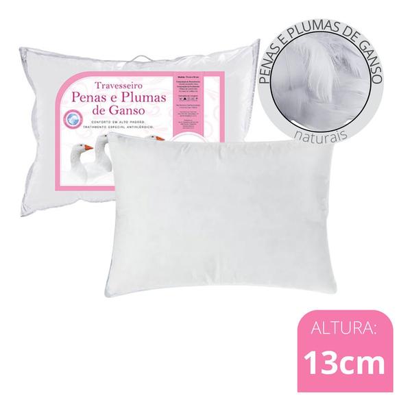 Imagem de Kit 4 Travesseiros Hotelaria - Penas e Plumas