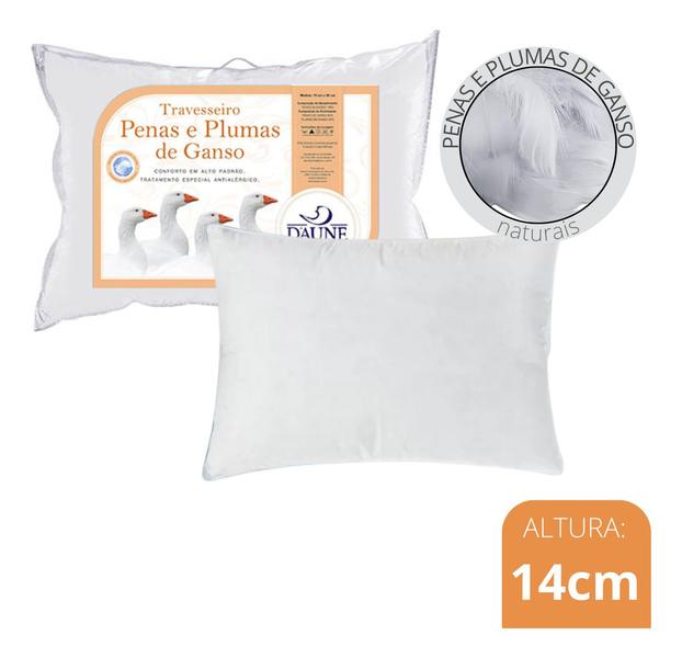 Imagem de Kit 4 Travesseiros Médios 14cm - Penas com Plumas