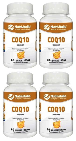 Imagem de Kit 4 Un - Coenzima Q10 Ubiquinona 200Mg 60 Cps Nutrivitalle