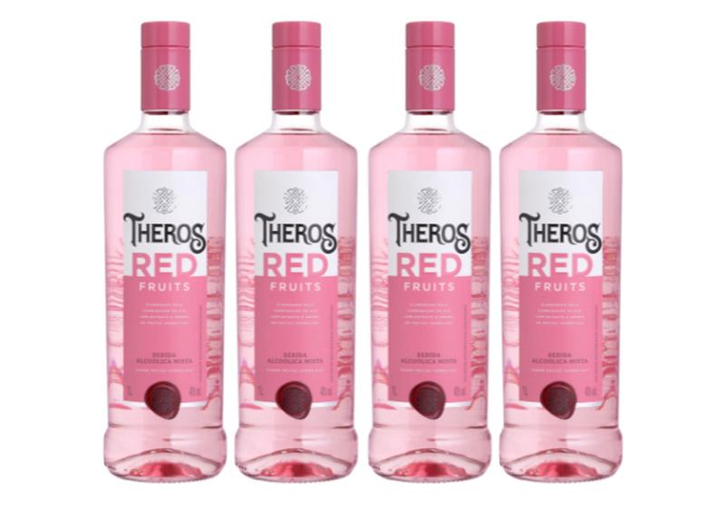 Imagem de Kit 4 Un Gin Theros Red Fruits 1 L