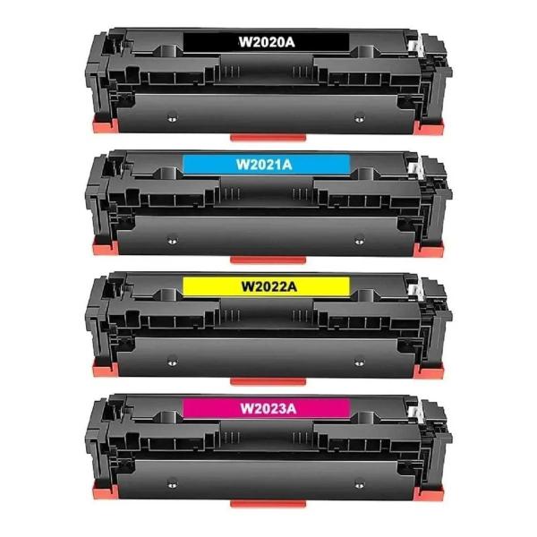 Imagem de Kit 4 Un Toner Cf414a 414a W2020 Compatível C/ M454DW M454DN M479FDW M479DW Com Chip