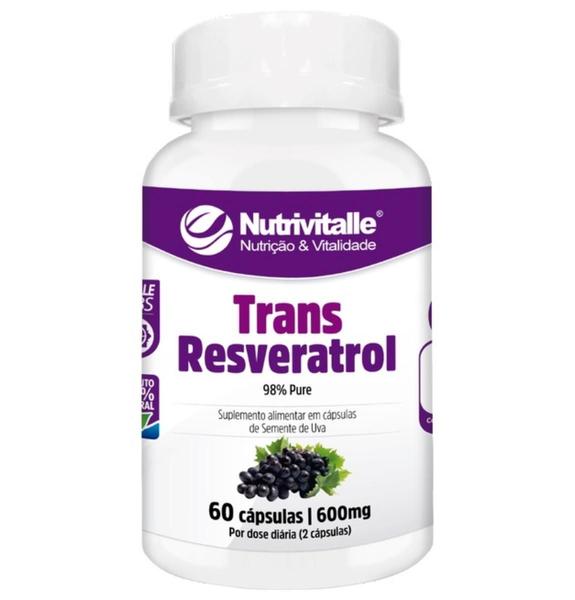 Imagem de Kit 4 Un - Trans Resveratrol 600Mg 60 Capsulas Nutrivitalle