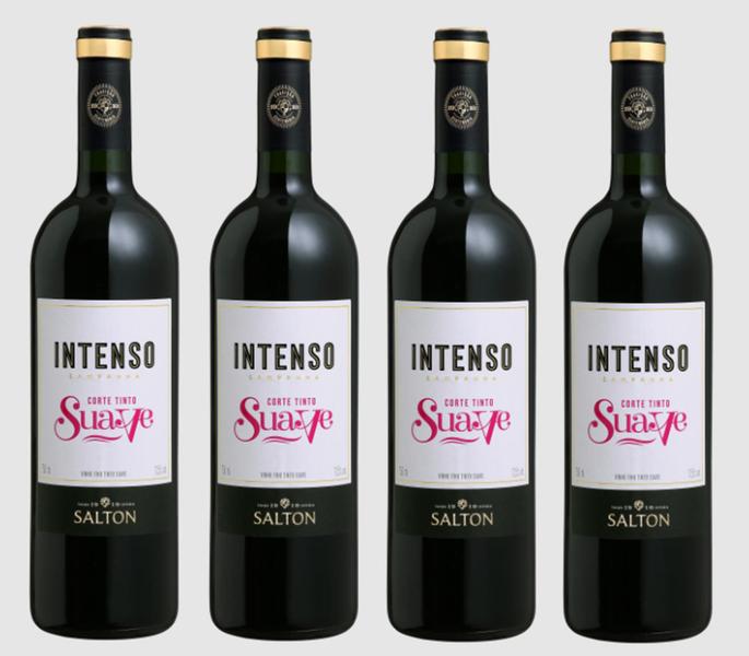 Imagem de Kit 4 Un Vinho Salton Intenso Corte Tinto Suave 750 ml