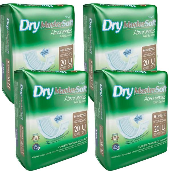 Imagem de Kit 4 und Absorvente Geriátrico Dry Mastersoft Econômico c/20 und