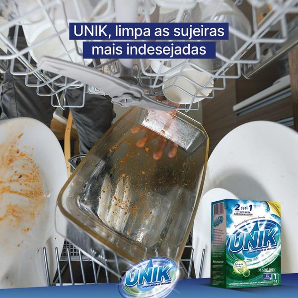 Imagem de Kit 4 Unid. Sabão Máquina De Lava Louça Unik Sem Fragrância Detergente