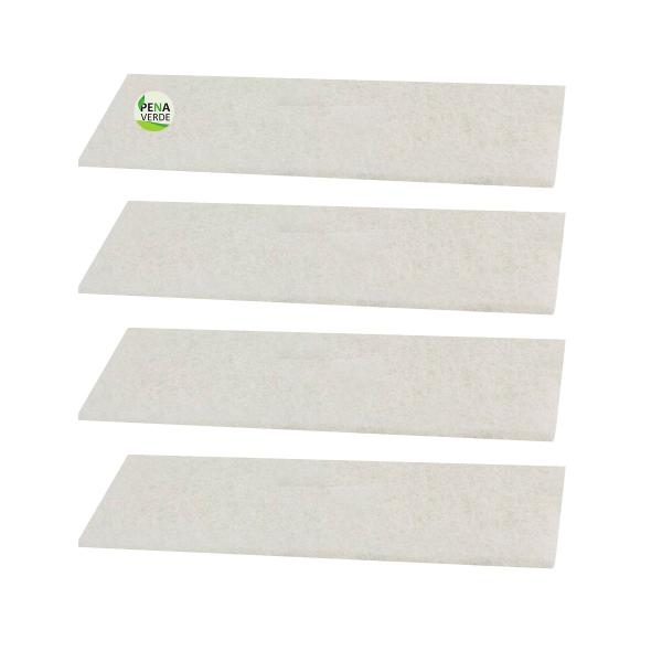 Imagem de Kit 4 Unidades Fibra De Limpeza Macia Branca 23 cm x 10 cm Sem Riscos Para Superfícies Delicadas / Pintadas / Cromados