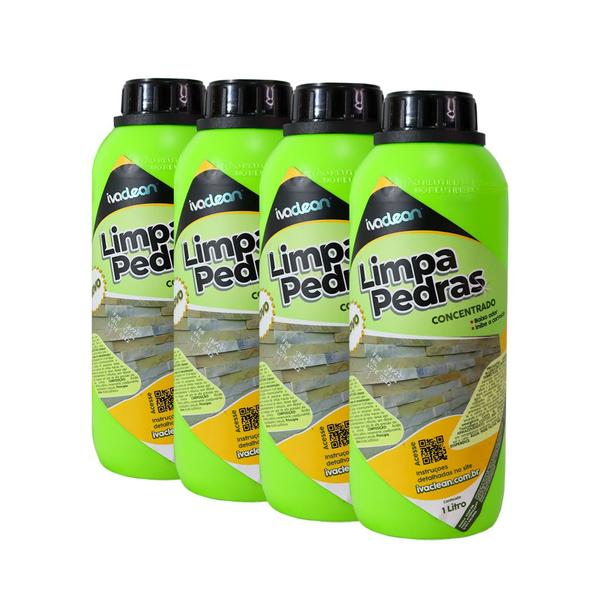 Imagem de Kit 4 Unidades Limpa Privada Pedras Biodegradável Ivaclean 1Lt