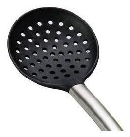 Imagem de Kit 4 Utensílios Silicone De Cozinha Colheres Pegador Preto