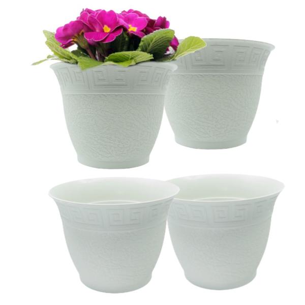 Imagem de Kit 4 Vasinhos Redondos 9cm - Cachepot Cor Off White