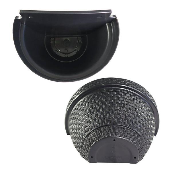 Imagem de Kit 4 Vaso de Parede Jardim Meia Lua Rattan Preto 3 Litros