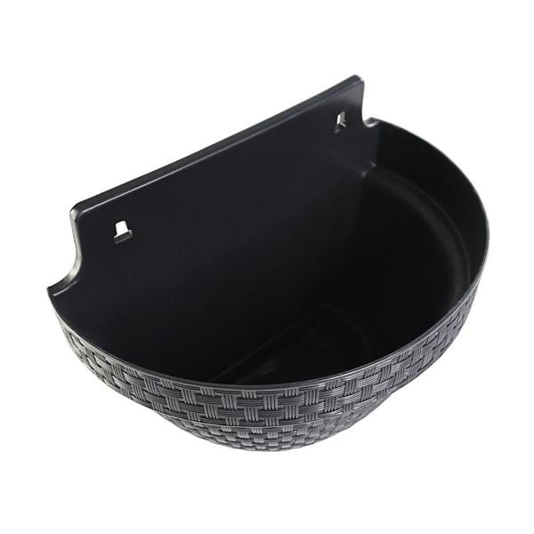 Imagem de Kit 4 Vaso Parede Meia Lua Rattan Preto Jardinagem 3 Litros