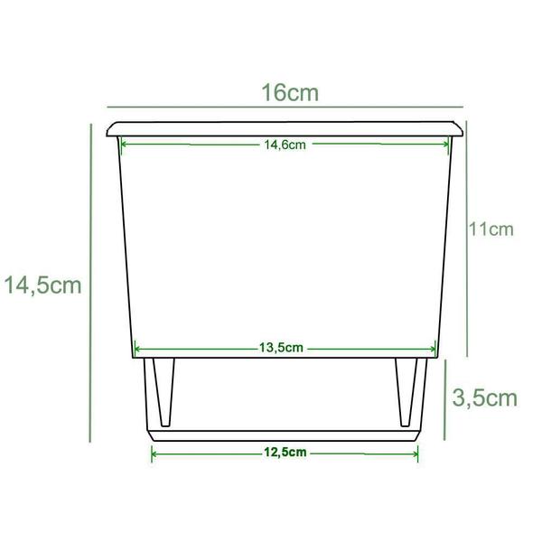 Kit 4 Vaso Raiz Autoirrigavel 16X14 ul Es Plantas Temperos Imagem de Kit 4 Vaso Raiz Autoirrigavel 16X14 ul Es Plantas Temperos