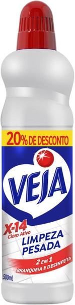 Imagem de Kit 4 Veja Limpador Para Limpeza Pesada Cloro Ativo 500Ml