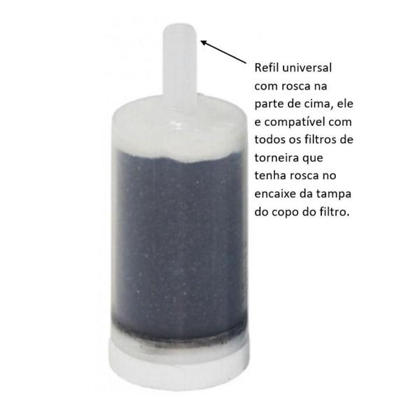 Imagem de Kit 4 Vela Refil Com Carvão Ativado Para Torneira Filtro