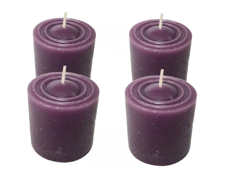 Imagem de Kit 4 Velas Perfumadas Com Aroma De Uva - Cor Roxa Escura