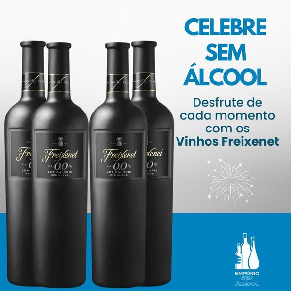 Imagem de Kit 4 Vinho Sem Álcool Freixenet Tinto 0,0% - 750mL Alemanha