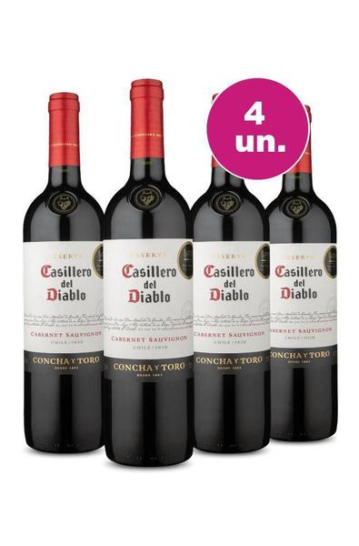 Imagem de Kit 4 Vinho Tinto Casillero Del Diablo Cabernet Sauvignon